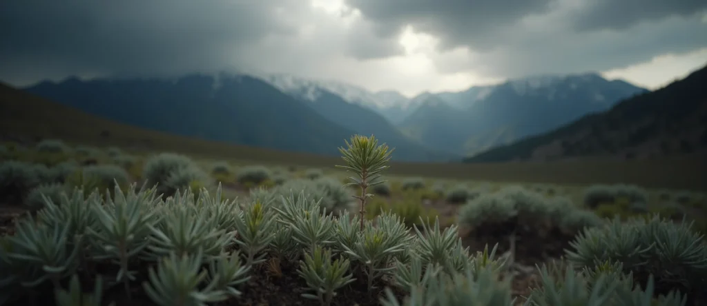 Symbolizing Seed/New Beginning: A local Sagebrush (Artemisia tridentata) sprouting sagebrush seedling. - AI Generated