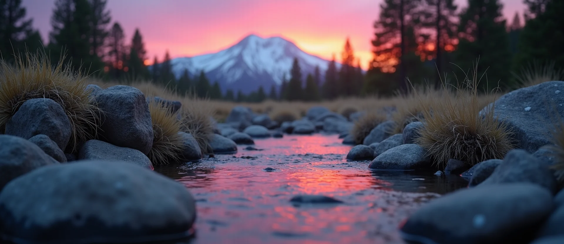 Symbolizing Flow/Cleansing: A local Sierra Juniper clear cold snowmelt stream. - AI Generated