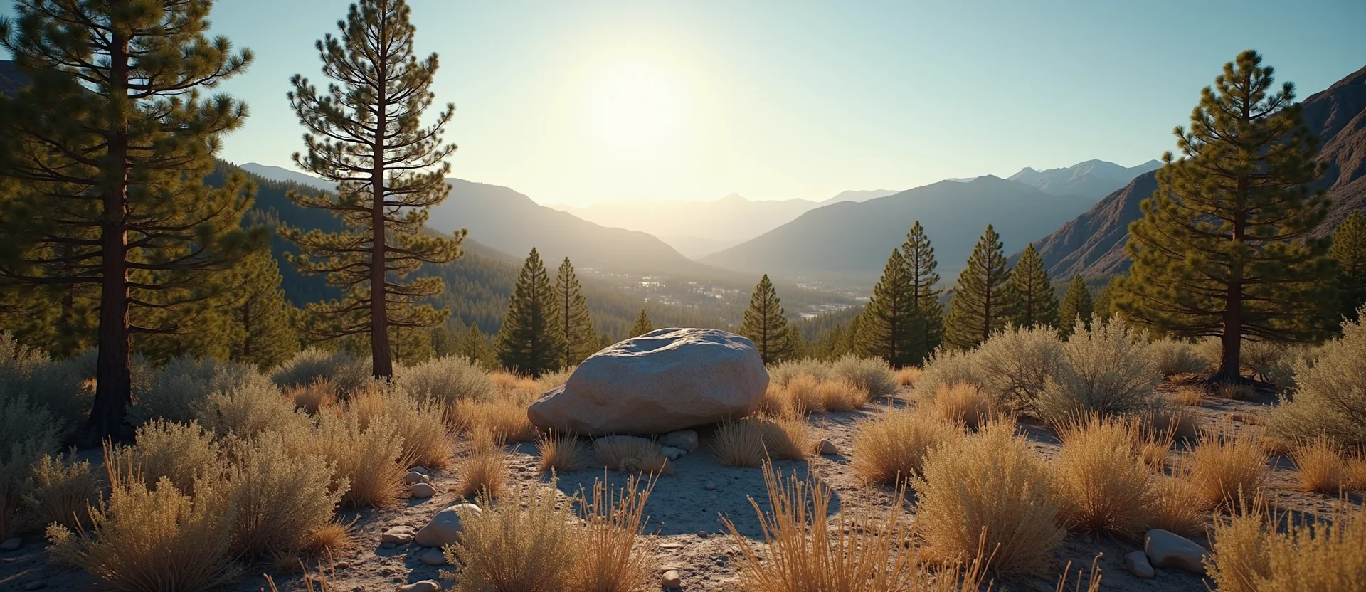 Symbolizing Stability/Peak: A local Ponderosa Pine unshakable boulder. - AI Generated