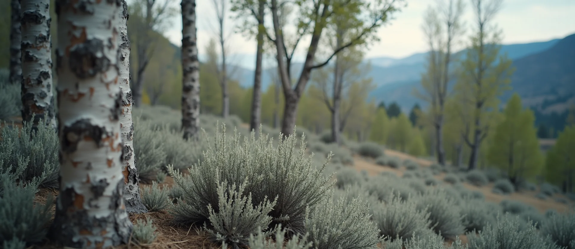 Symbolizing Growth/Resilience: A local Rabbitbrush thriving aspen grove. - AI Generated