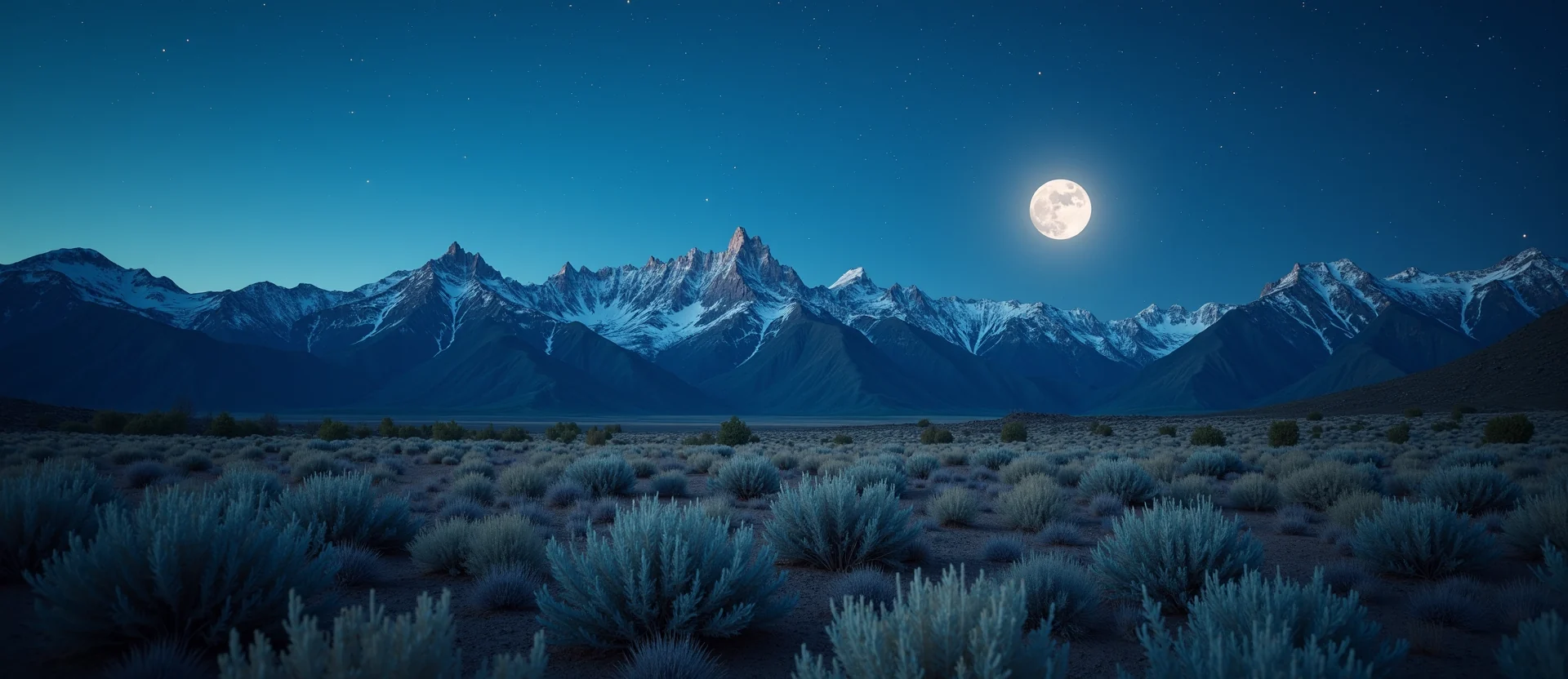 Symbolizing Identity/Local: A local Bitterbrush Sierra Nevada skyline. - AI Generated