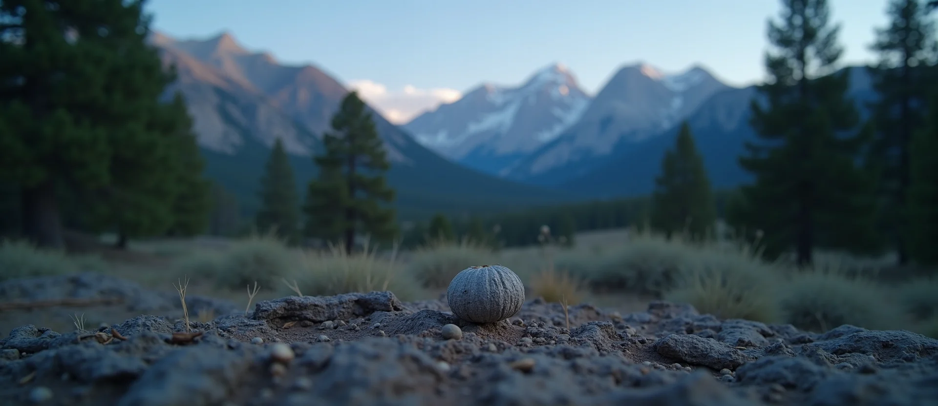 Symbolizing Seed/New Beginning: A local Ponderosa Pine single pine seed on dry earth. - AI Generated