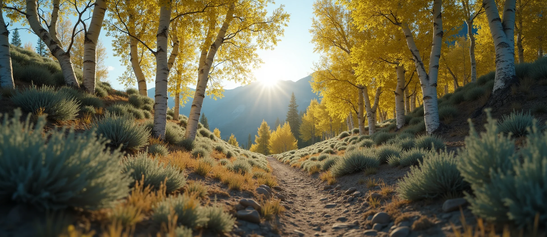 Symbolizing Growth/Resilience: A local Rabbitbrush thriving aspen grove. - AI Generated