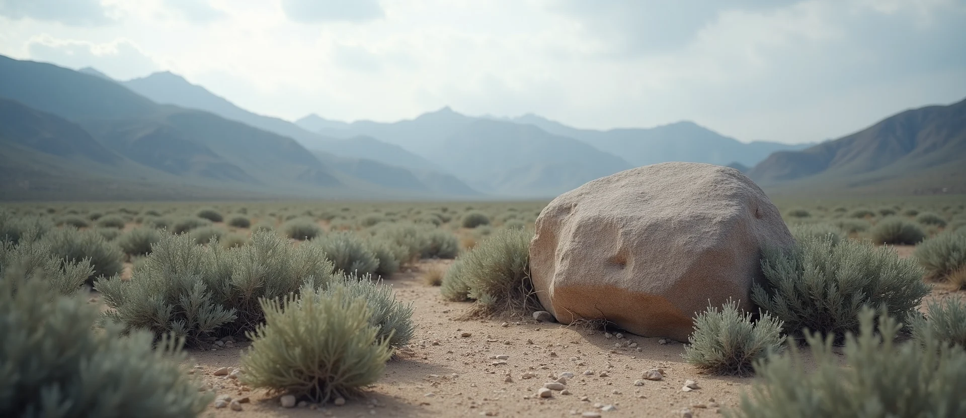 Symbolizing Stability/Peak: A local Desert Peach unshakable boulder. - AI Generated