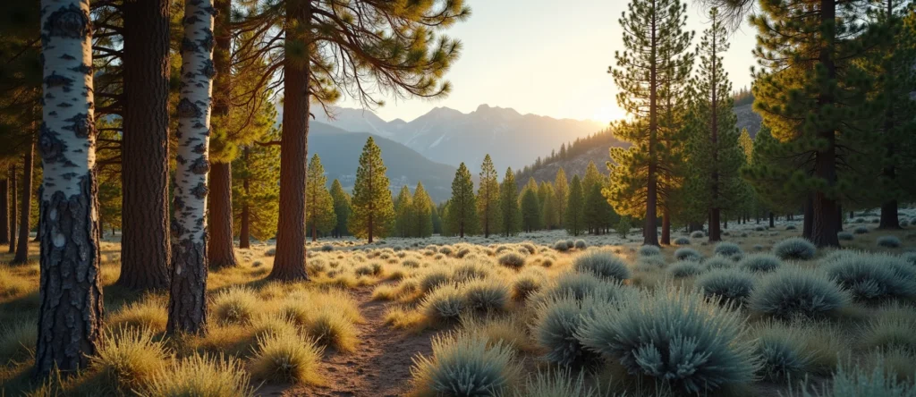 Symbolizing Growth/Resilience: A local Sierra Juniper thriving aspen grove. - AI Generated
