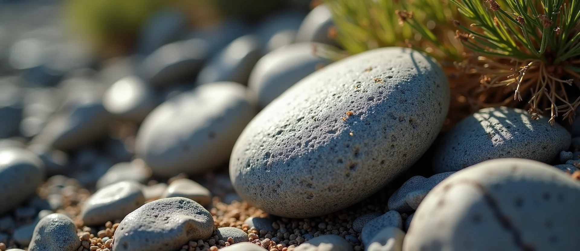 Symbolizing Flow/Cleansing: A local Sierra Juniper smooth Truckee river stones. - AI Generated