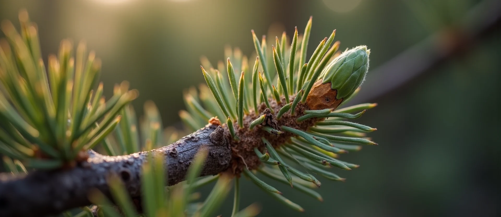 Symbolizing Seed/New Beginning: A local Bitterbrush new green bud on a branch. - AI Generated