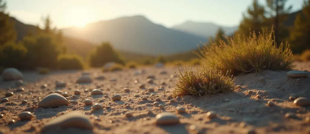 Symbolizing Stability/Peak: A local Mountain Mahogany solid mountain ridge. - AI Generated