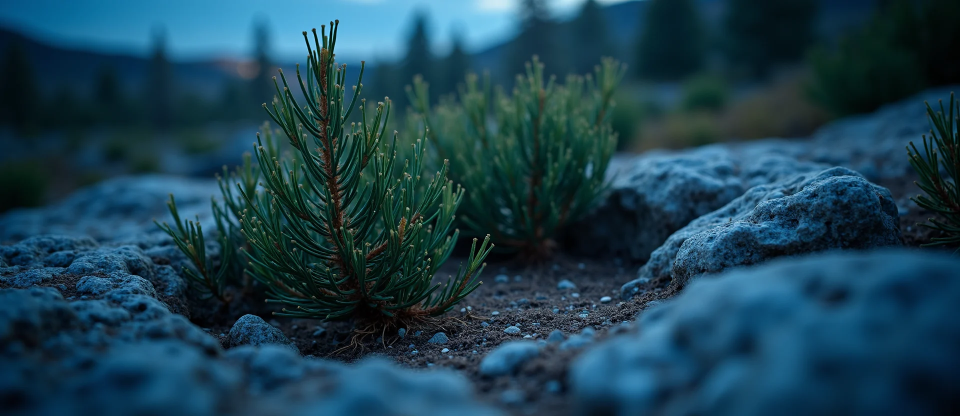 Symbolizing Growth/Resilience: A local Sierra Juniper tree growing out of a rock cleft. - AI Generated