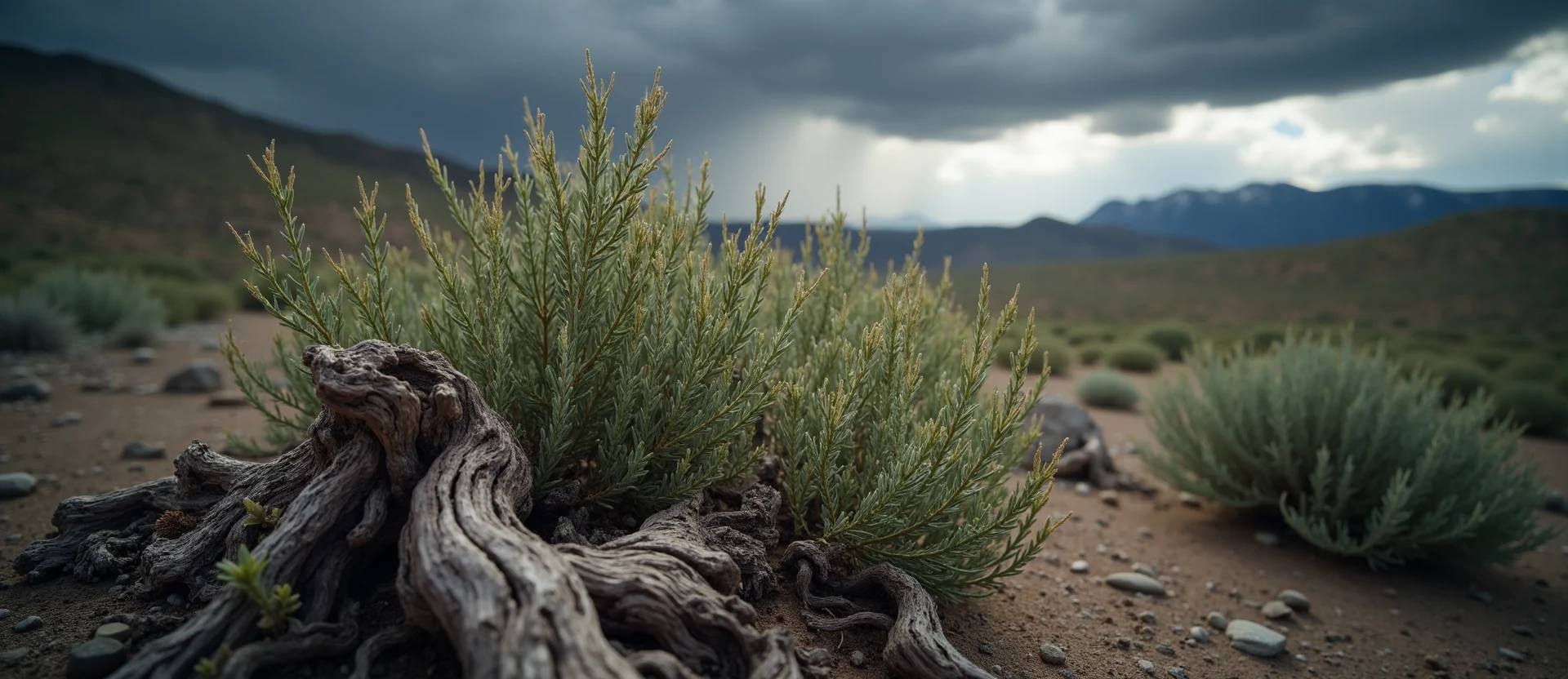Symbolizing Growth/Resilience: A local Bitterbrush gnarled juniper roots. - AI Generated