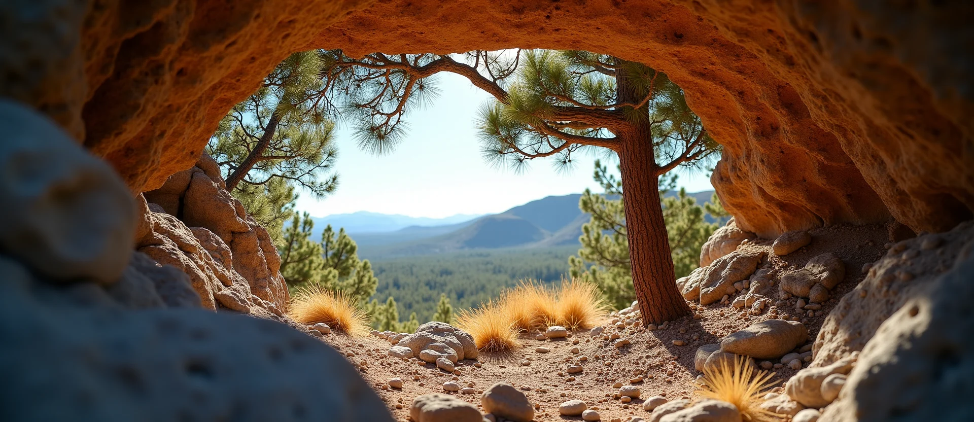 Symbolizing Growth/Resilience: A local Sierra Juniper tree growing out of a rock cleft. - AI Generated