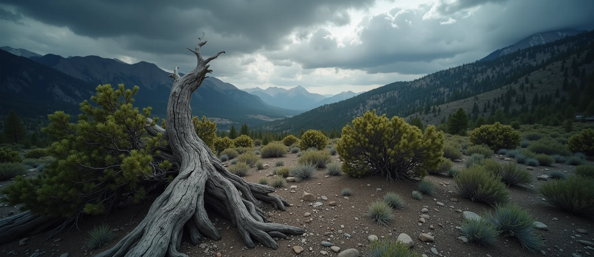 Symbolizing Growth/Resilience: A local Manzanita gnarled juniper roots. - AI Generated