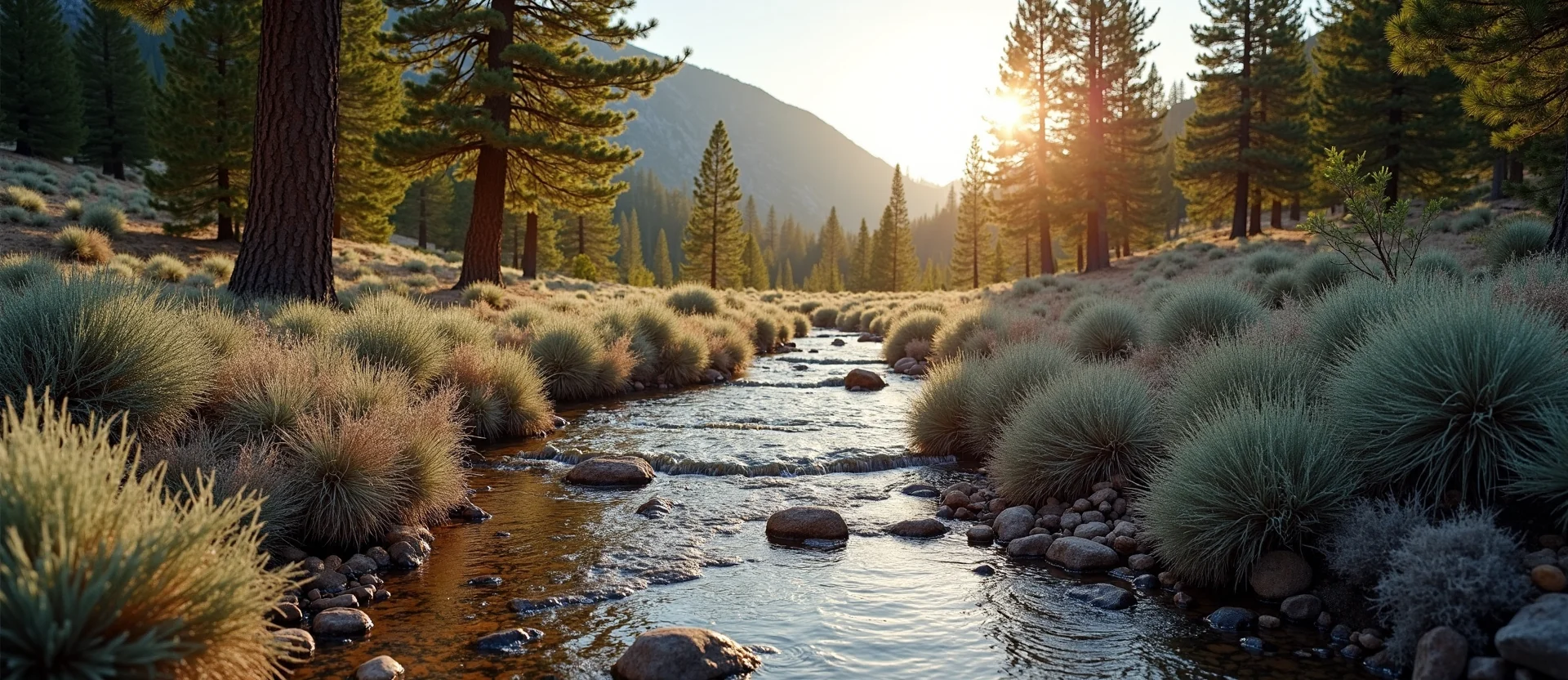 Symbolizing Flow/Cleansing: A local Manzanita babbling mountain creek. - AI Generated