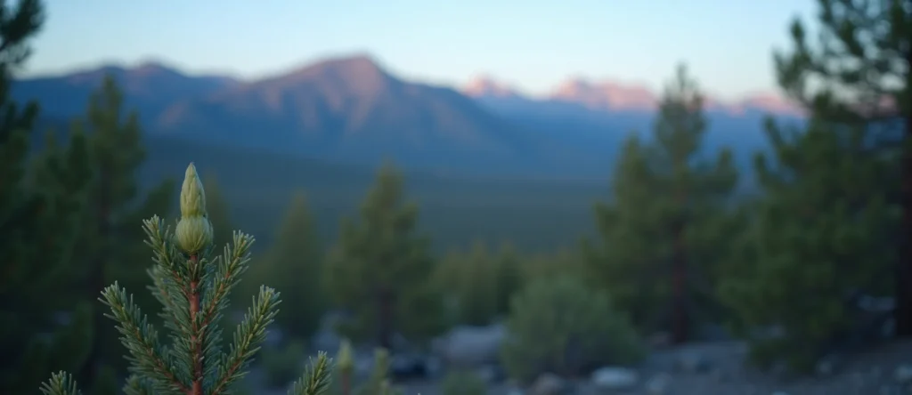 Symbolizing Seed/New Beginning: A local Quaking Aspen new green bud on a branch. - AI Generated