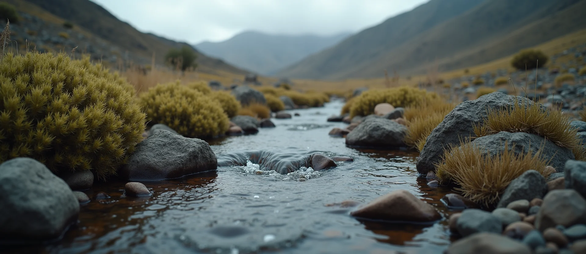 Symbolizing Flow/Cleansing: A local Desert Peach babbling mountain creek. - AI Generated