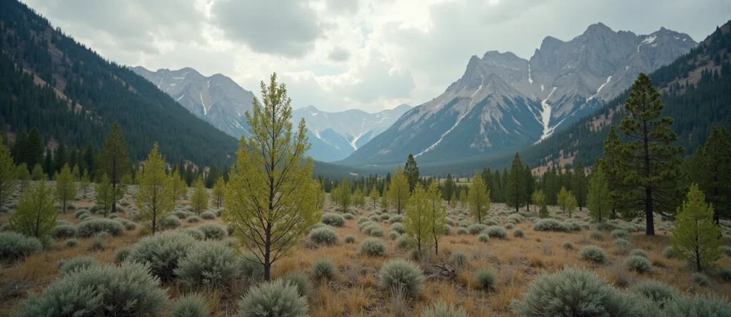 Symbolizing Growth/Resilience: A local Indian Paintbrush thriving aspen grove. - AI Generated