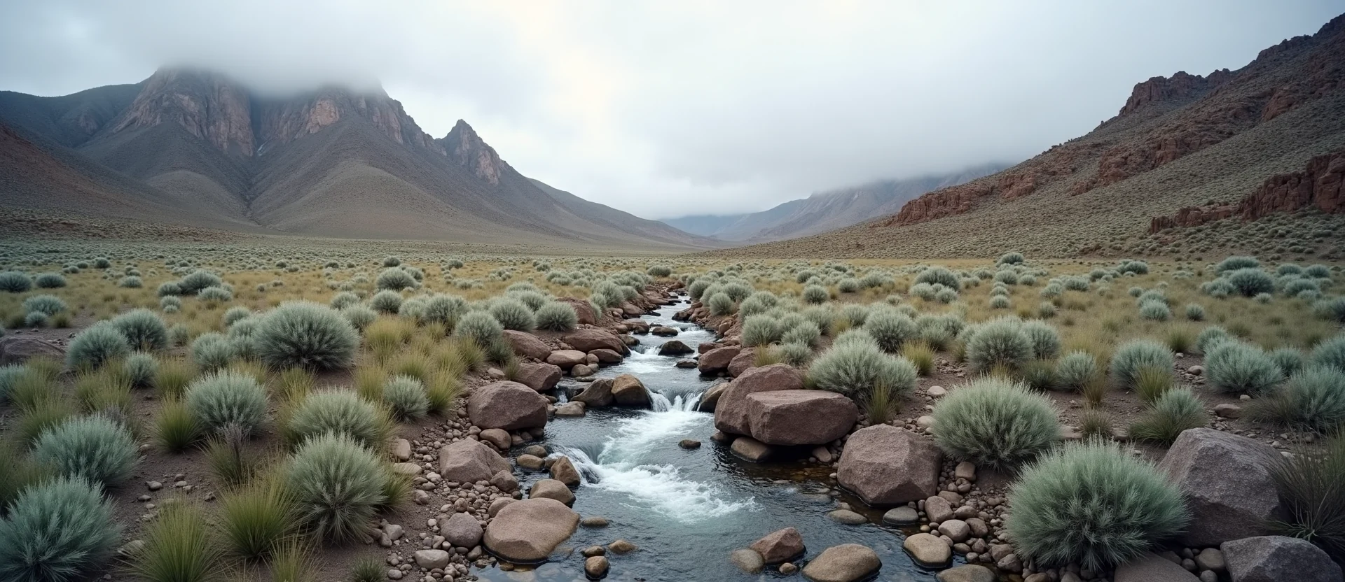 Symbolizing Flow/Cleansing: A local Sagebrush (Artemisia tridentata) hidden small waterfall. - AI Generated