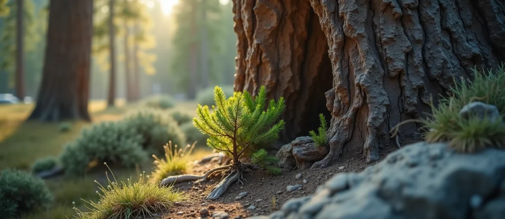 Symbolizing Growth/Resilience: A local Quaking Aspen tree growing out of a rock cleft. - AI Generated
