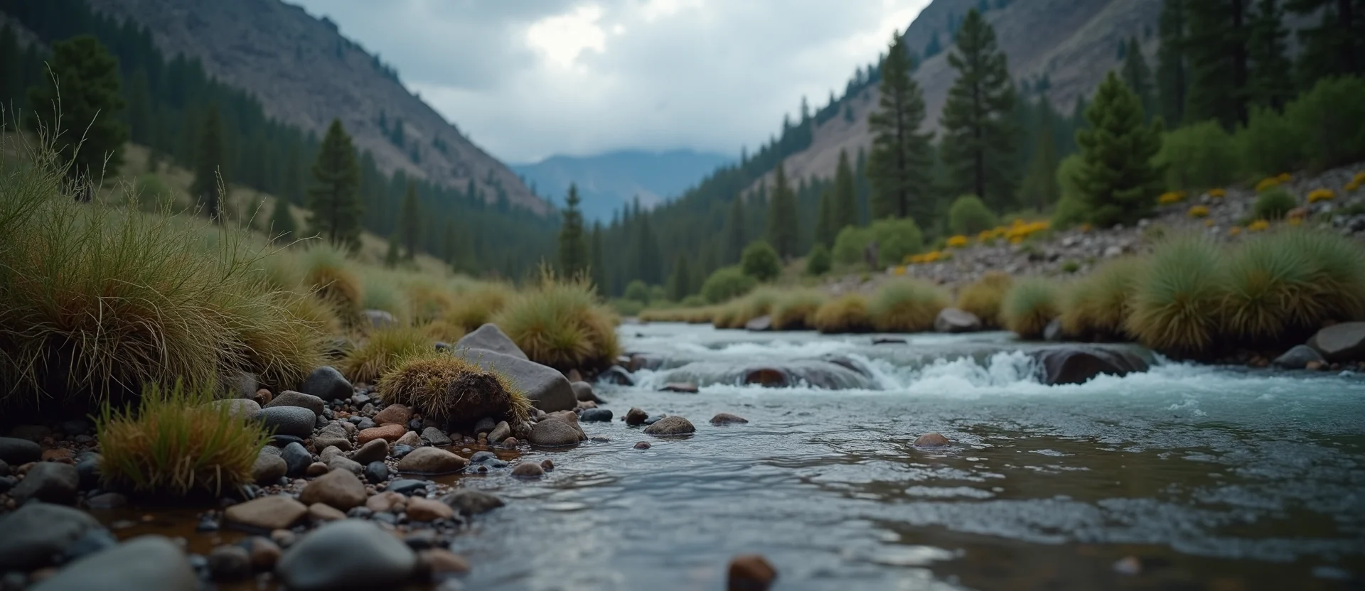Symbolizing Flow/Cleansing: A local Quaking Aspen hidden small waterfall. - AI Generated