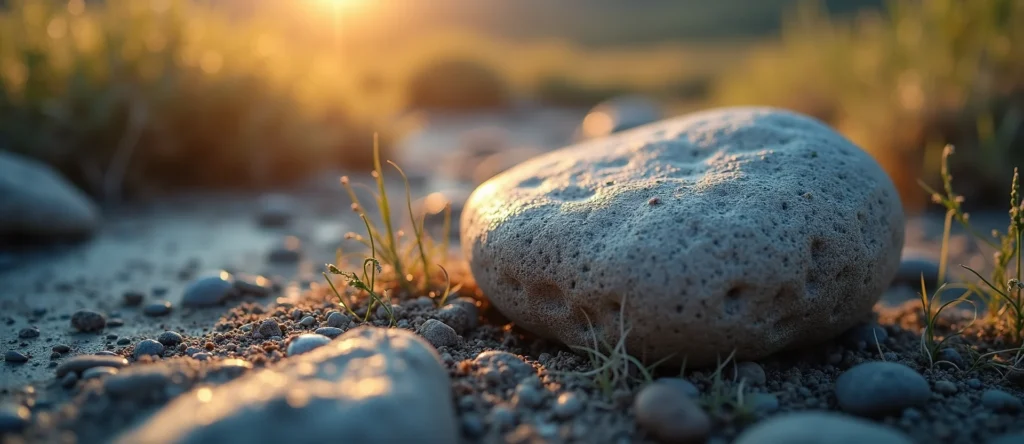 Symbolizing Flow/Cleansing: A local Bitterbrush smooth Truckee river stones. - AI Generated