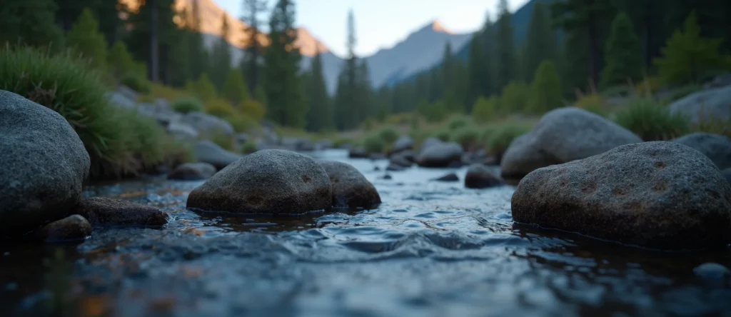 Symbolizing Flow/Cleansing: A local Quaking Aspen babbling mountain creek. - AI Generated