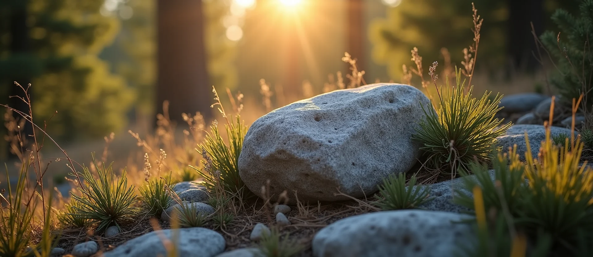 Symbolizing Stability/Peak: A local Bitterbrush unshakable boulder. - AI Generated