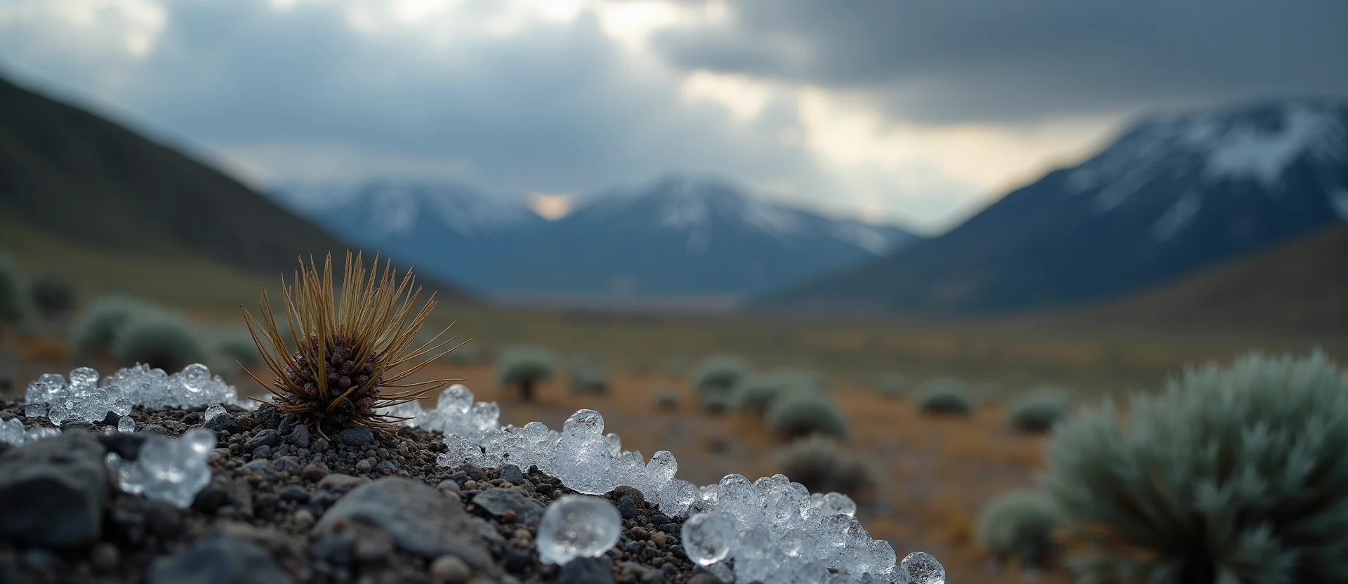 Symbolizing Seed/New Beginning: A local Sagebrush (Artemisia tridentata) single pine seed on dry earth. - AI Generated