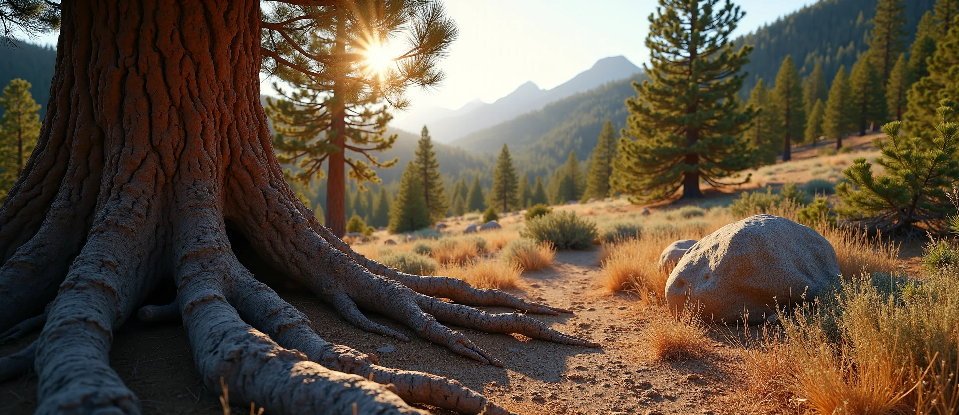 Symbolizing Growth/Resilience: A local Desert Peach gnarled juniper roots. - AI Generated