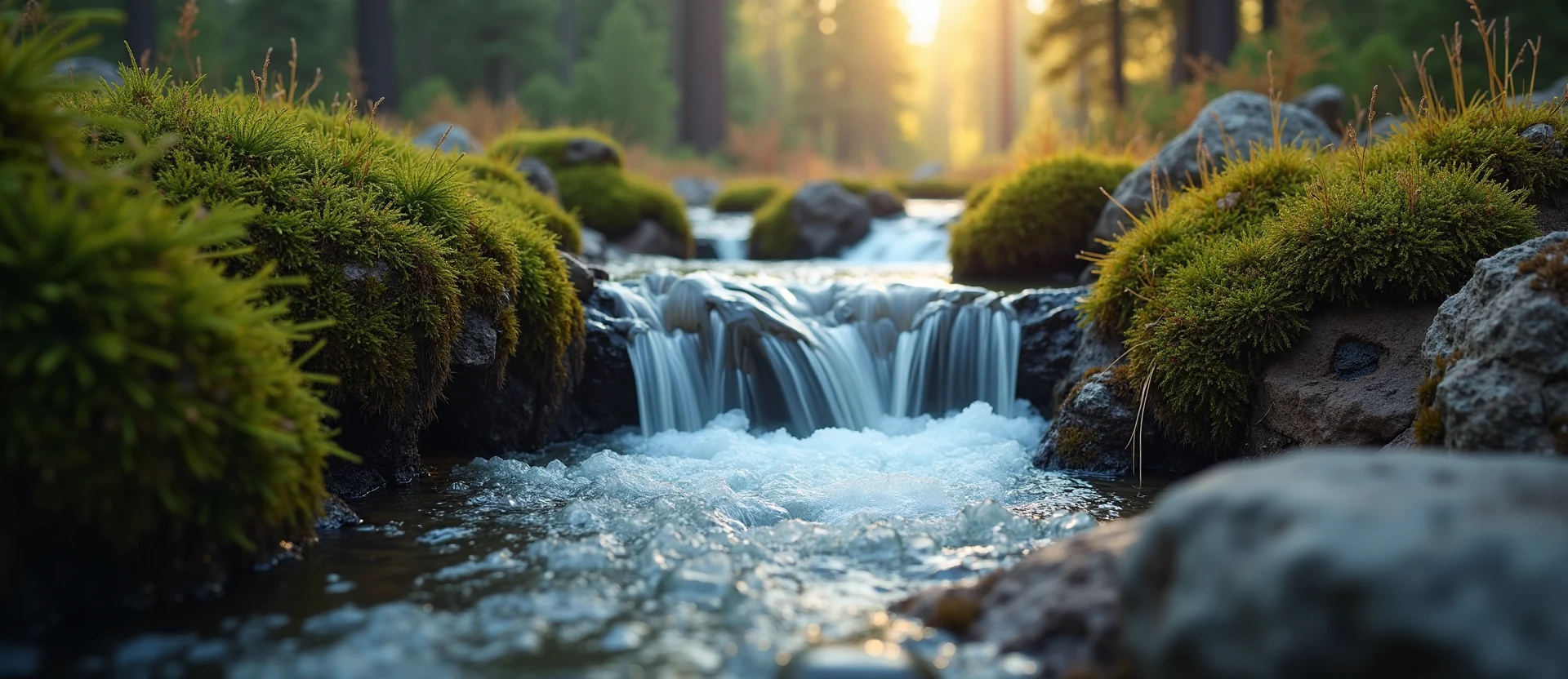 Symbolizing Flow/Cleansing: A local Desert Peach hidden small waterfall. - AI Generated