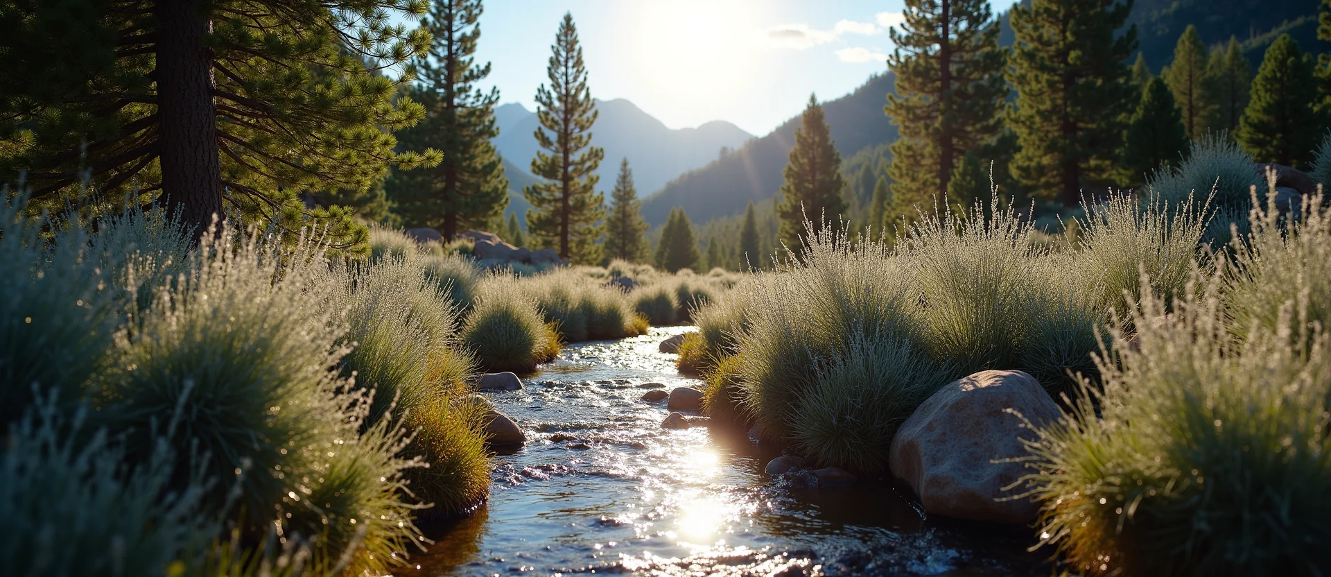 Symbolizing Flow/Cleansing: A local Sagebrush (Artemisia tridentata) babbling mountain creek. - AI Generated