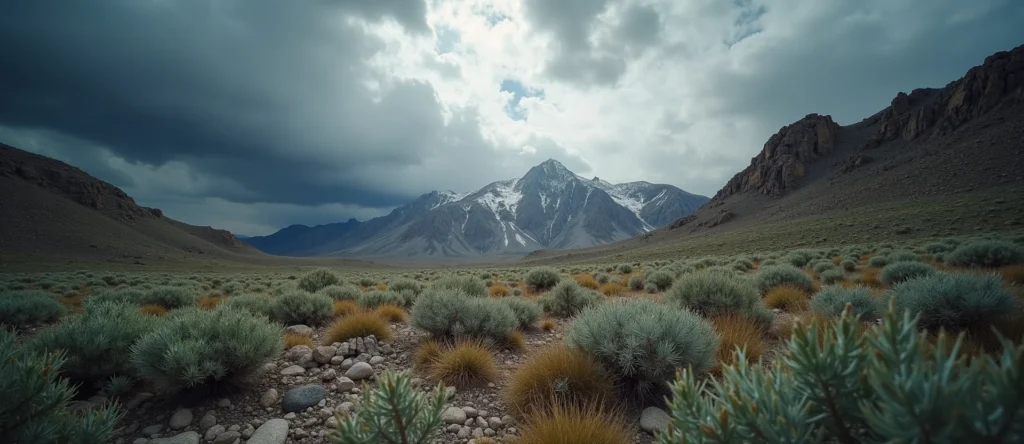 Symbolizing Identity/Local: A local Rabbitbrush Sierra Nevada skyline. - AI Generated