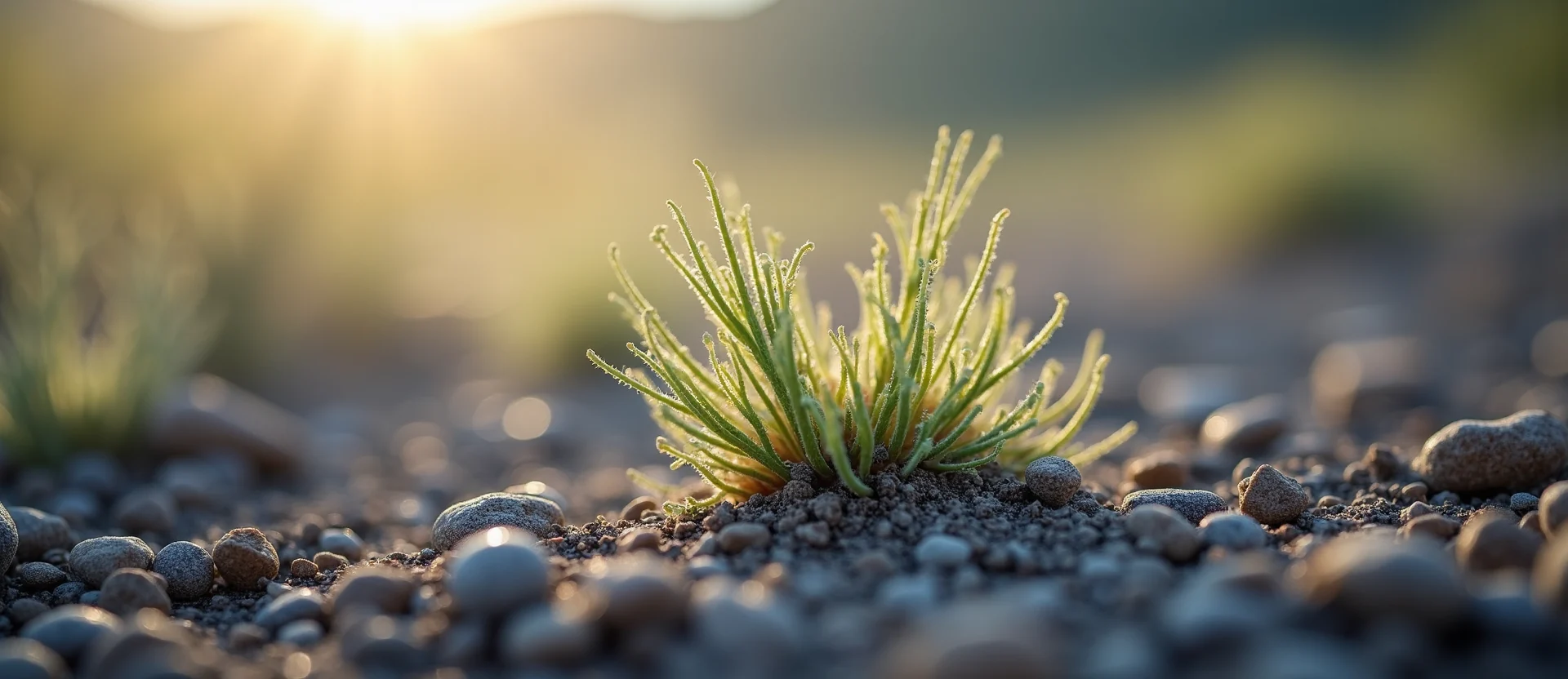 Symbolizing Seed/New Beginning: A local Indian Paintbrush sprouting sagebrush seedling. - AI Generated