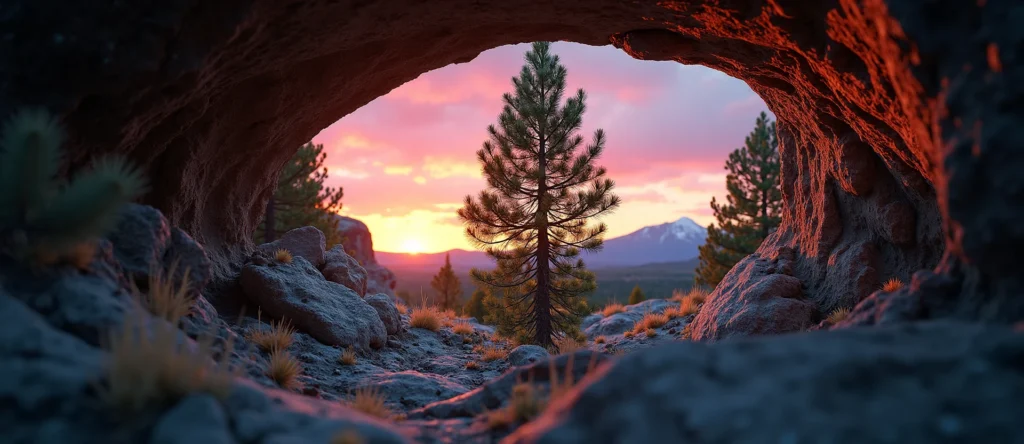 Symbolizing Growth/Resilience: A local Sierra Juniper tree growing out of a rock cleft. - AI Generated