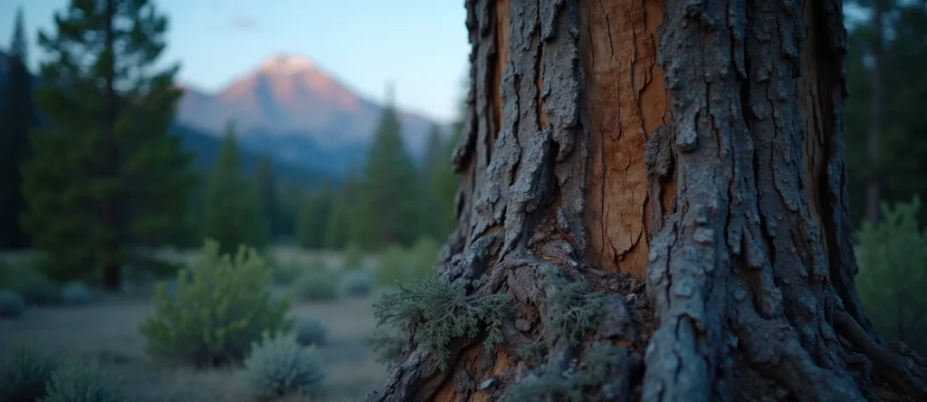 Symbolizing Growth/Resilience: A local Quaking Aspen sturdy weathered tree trunk. - AI Generated