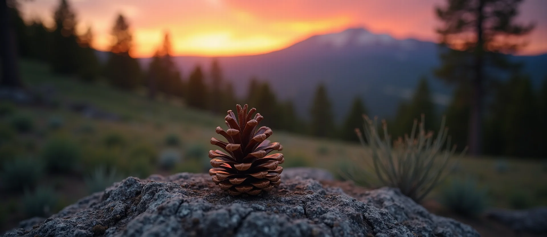Symbolizing Seed/New Beginning: A local Ponderosa Pine opening pine cone. - AI Generated