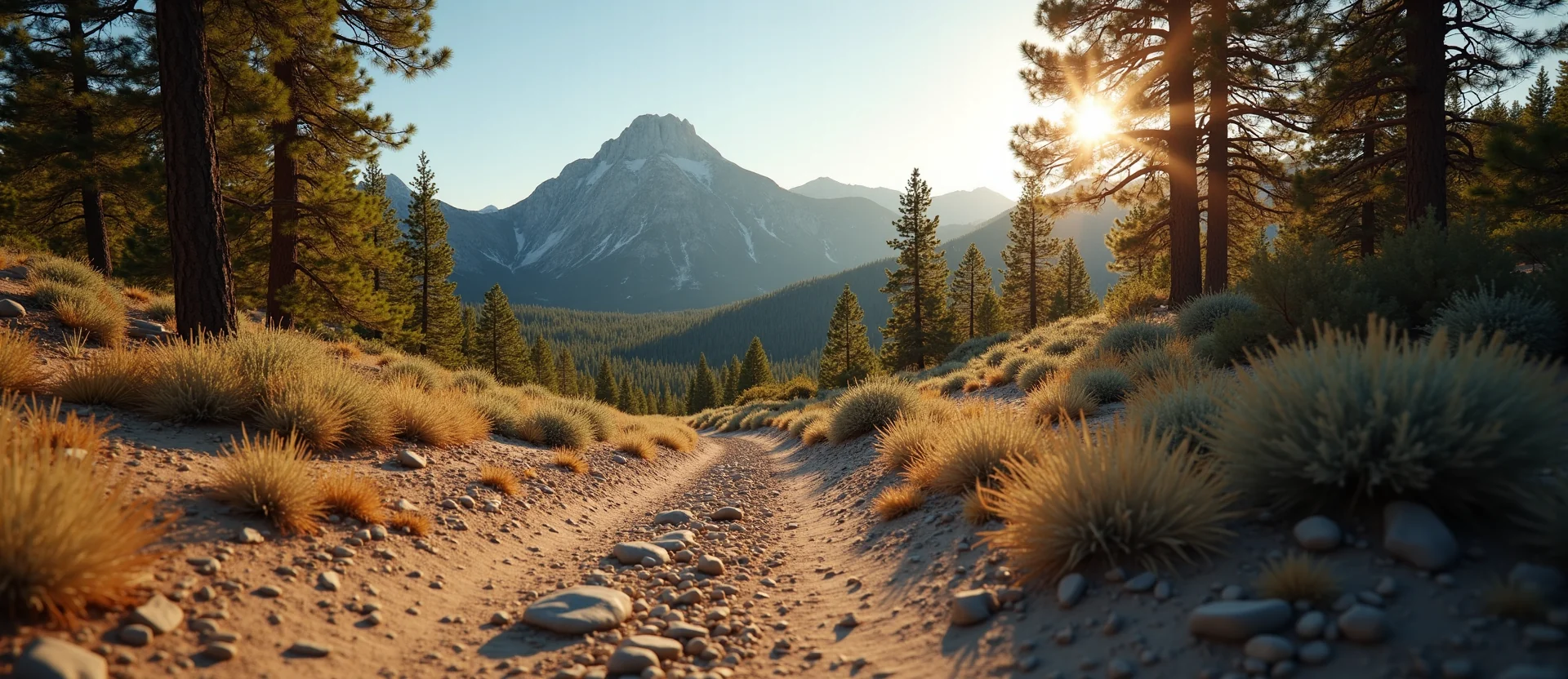 Symbolizing Stability/Peak: A local Ponderosa Pine solid mountain ridge. - AI Generated