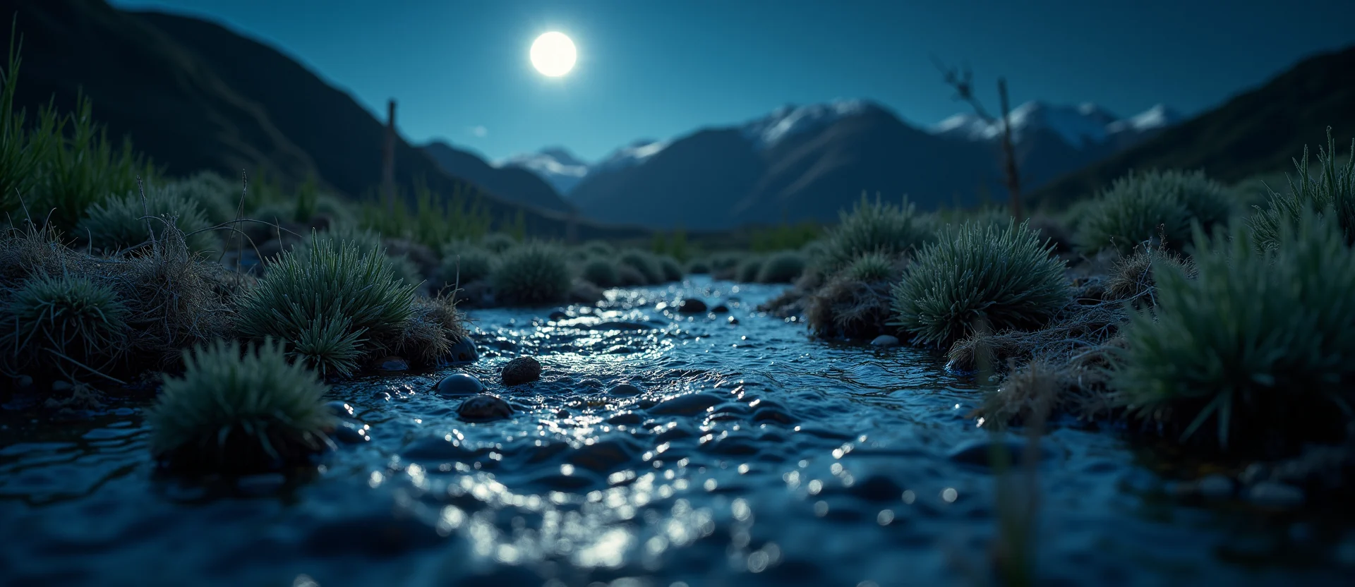 Symbolizing Flow/Cleansing: A local Bitterbrush babbling mountain creek. - AI Generated