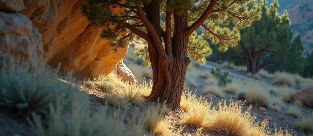 Symbolizing Growth/Resilience: A local Indian Paintbrush tree growing out of a rock cleft. - AI Generated