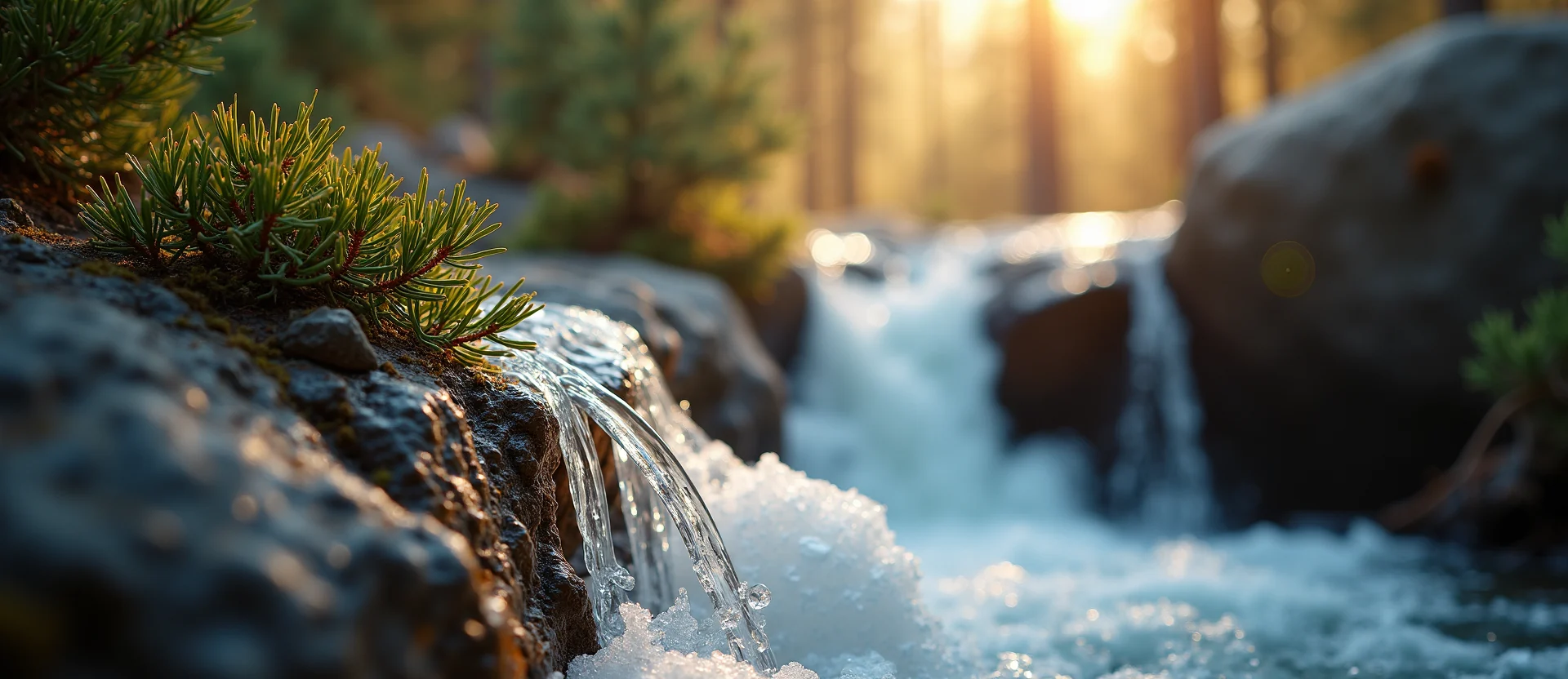 Symbolizing Flow/Cleansing: A local Manzanita hidden small waterfall. - AI Generated