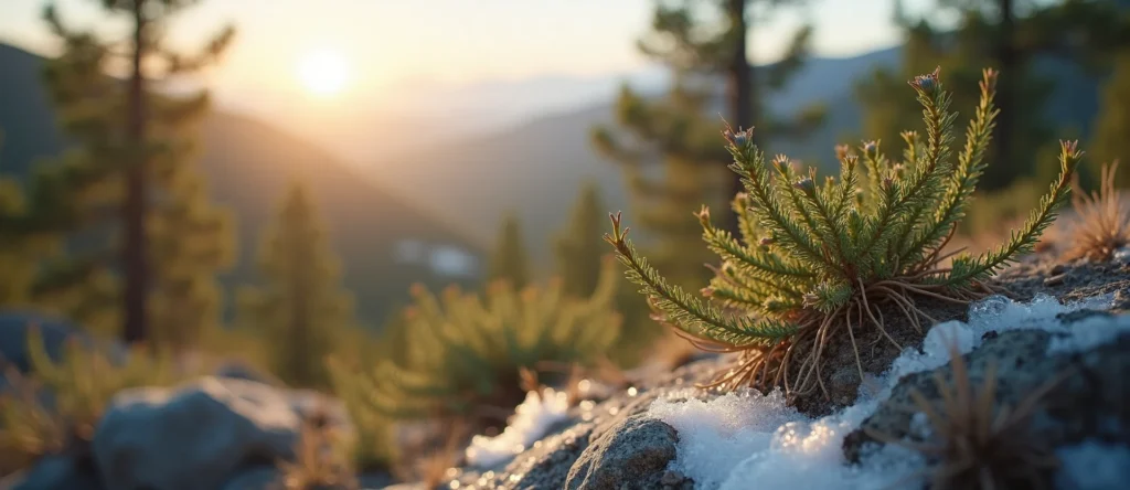 Symbolizing Seed/New Beginning: A local Bitterbrush new green bud on a branch. - AI Generated