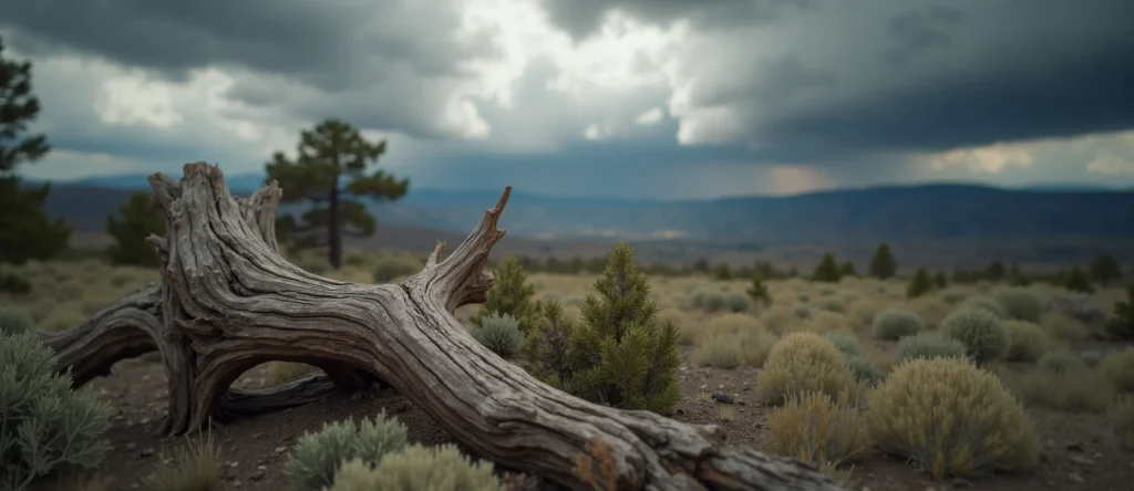 Symbolizing Growth/Resilience: A local Sagebrush (Artemisia tridentata) gnarled juniper roots. - AI Generated