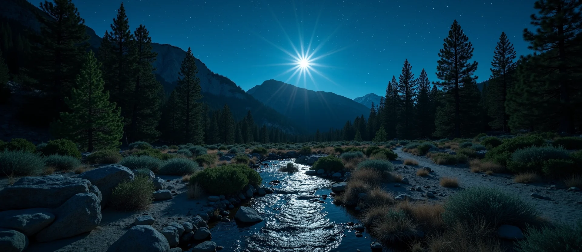 Symbolizing Flow/Cleansing: A local Ponderosa Pine hidden small waterfall. - AI Generated