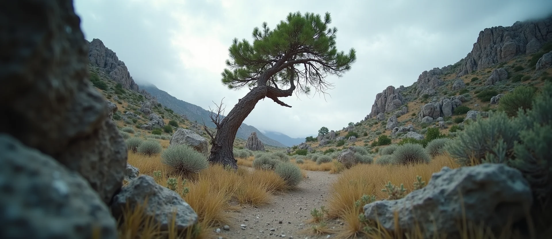 Symbolizing Growth/Resilience: A local Mountain Mahogany new branch reaching for the sky. - AI Generated