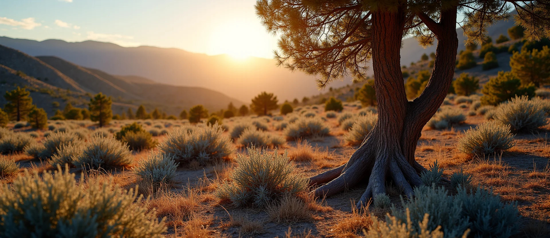 Symbolizing Growth/Resilience: A local Sagebrush (Artemisia tridentata) gnarled juniper roots. - AI Generated