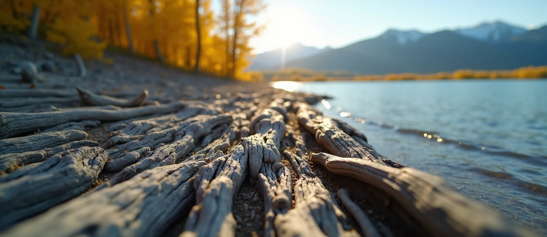 Symbolizing Stability/Peak: A local Quaking Aspen distant Sierra horizon. - AI Generated