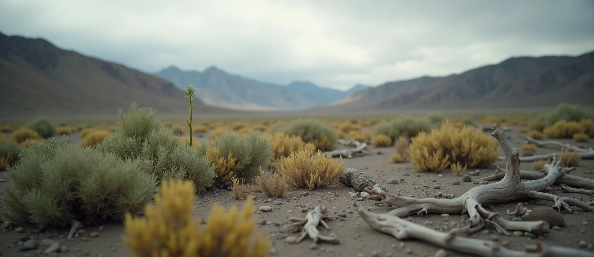 Symbolizing Seed/New Beginning: A local Desert Peach sprouting sagebrush seedling. - AI Generated