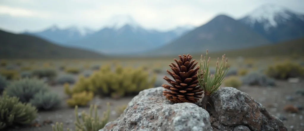 Symbolizing Seed/New Beginning: A local Manzanita opening pine cone. - AI Generated