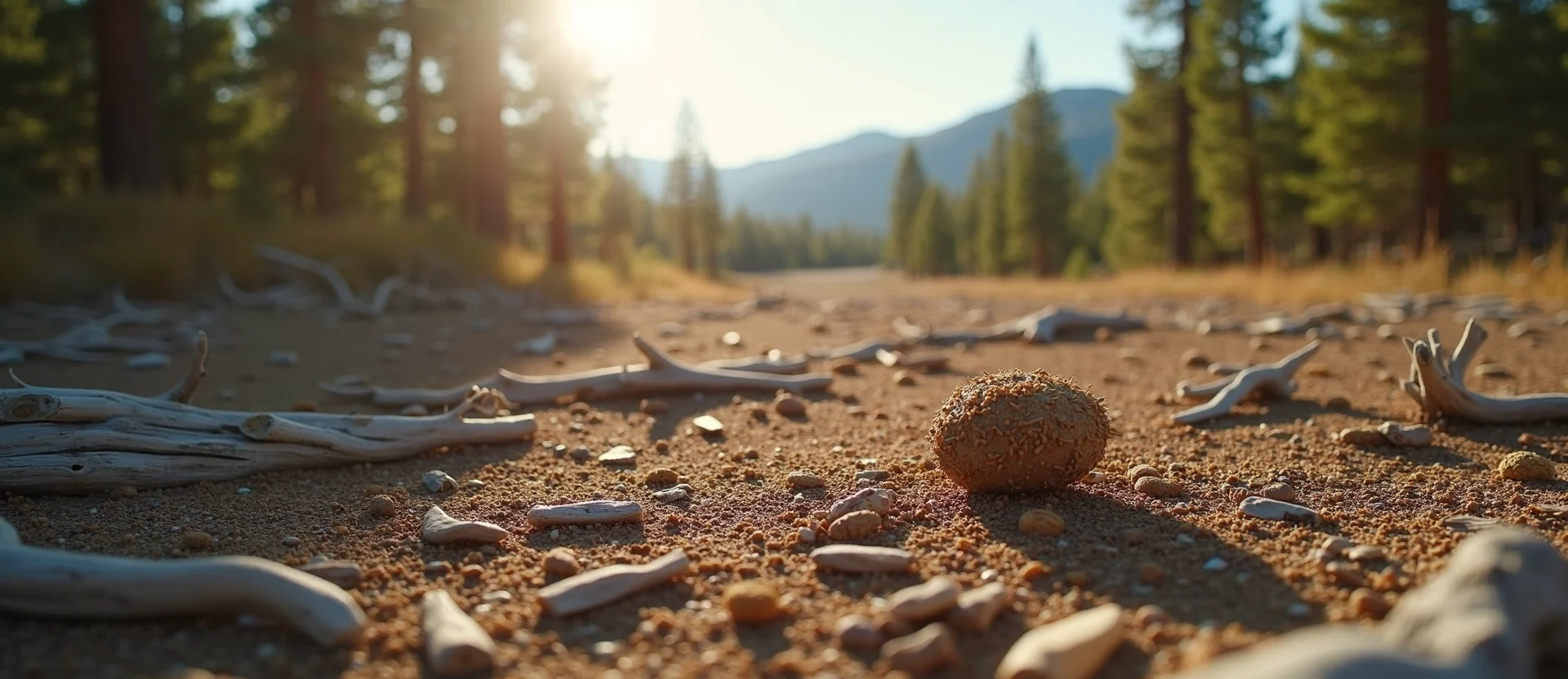 Symbolizing Seed/New Beginning: A local Ponderosa Pine single pine seed on dry earth. - AI Generated