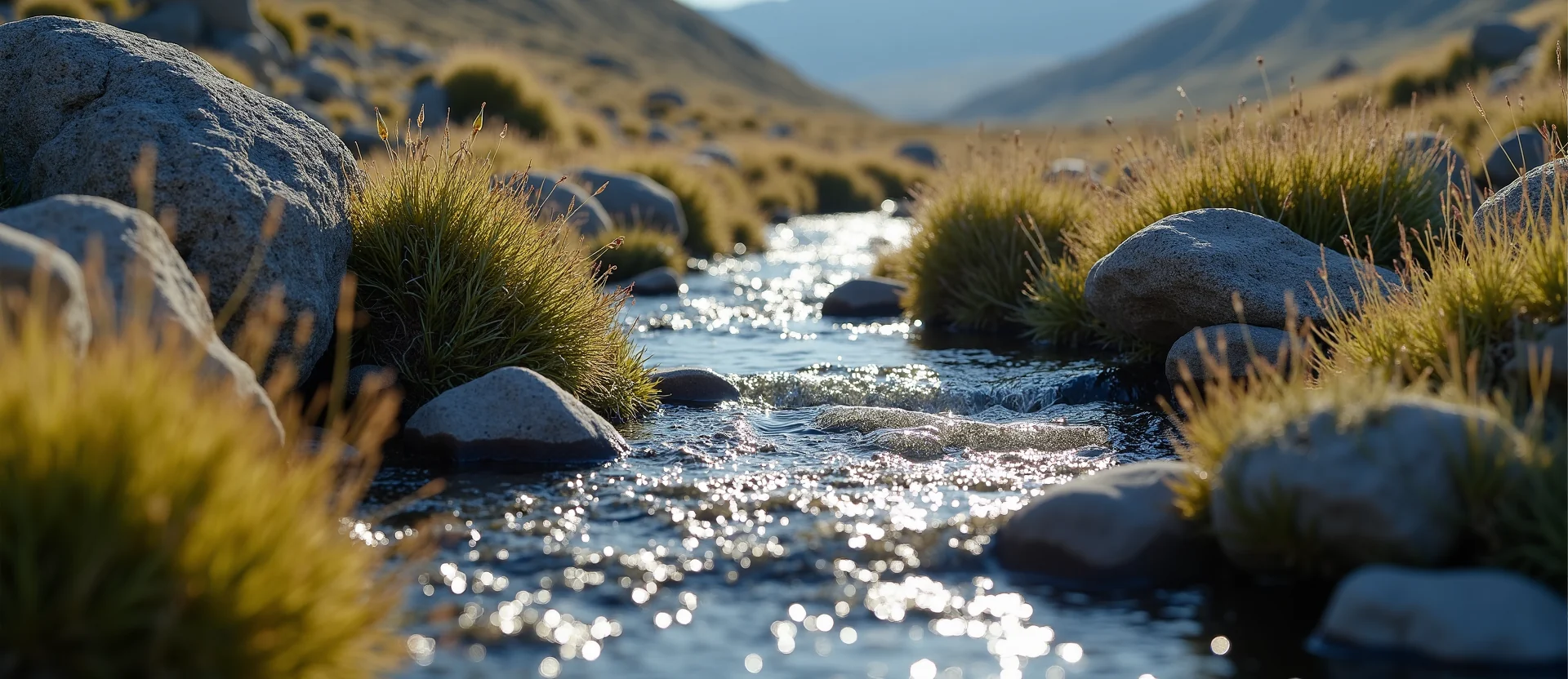 Symbolizing Flow/Cleansing: A local Sagebrush (Artemisia tridentata) babbling mountain creek. - AI Generated