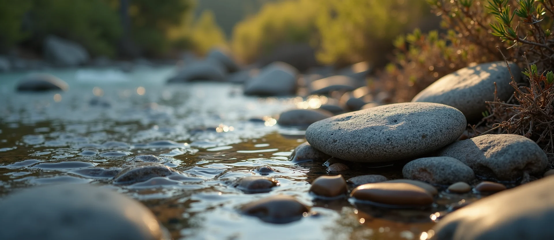 Symbolizing Flow/Cleansing: A local Manzanita smooth Truckee river stones. - AI Generated